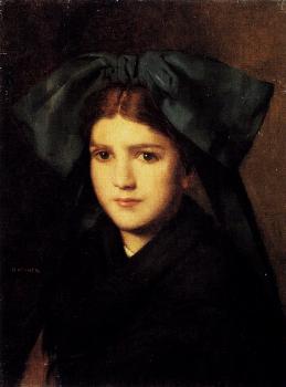 讓 雅尅 亨納 A Portrait Of A Young Girl With A Box In Her Hat 讓 雅尅 亨納 A Portrait Of A Young Girl With A Box In Her Hat